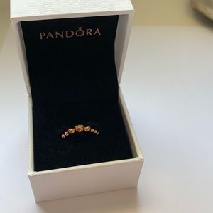 Pandora Sting of Beads Rose Gold Ring - Size 6